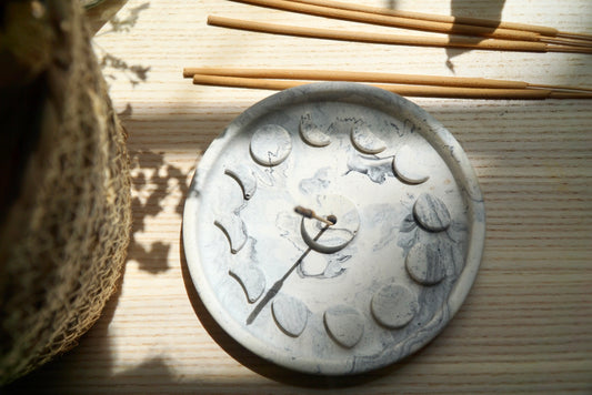 Luna Phases Incense & Smudging Plate